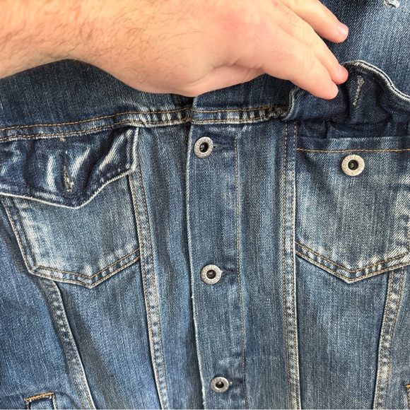 Scotch & Soda Leather Sleeve Jacket in Denim - Picture 11 of 14